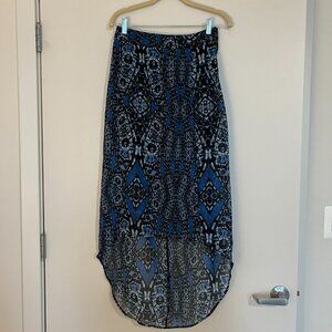 Mimi Chica Blue & Black Medallion Print High-Low Skirt